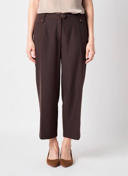 Pantalon 7/8 talie elastică mărime normală maro JUMFIL femme
