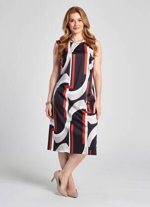 Rochie midi fără mâneci fără mâneci portocalie QUATTRO femeie