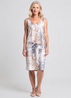 Rochie midi fără mâneci fără mâneci albastru QUATTRO femeie