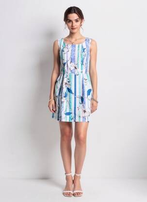Rochie scurtă fără mâneci fără mâneci albastru QUATTRO femeie