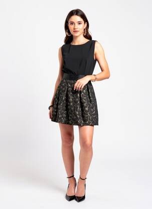 Rochie scurtă fără mâneci fără mâneci negru QUATTRO femeie