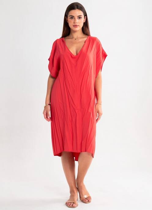 Rochie midi mâneci scurte mâneci scurte roșu QUATTRO femme