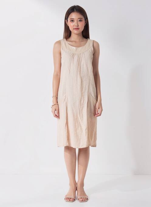 Rochie midi țesătură crep fără mâneci roz închis QUATTRO femme