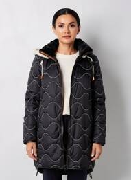 Parka mâneci lungi fără glugă negru REVER MILE femme