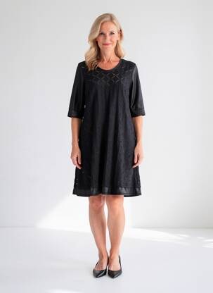 Rochie scurtă mâneci 3/4 mâneci 3/4 negru BEATE HEYMANN femeie