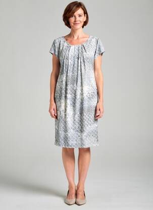 Rochie midi mâneci scurte mâneci scurte albastru QUATTRO femeie