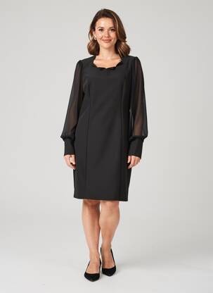 Rochie midi mâneci lungi mâneci lungi negru QUATTRO femeie