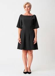 Rochie scurtă mâneci 3/4 mâneci 3/4 negru QUATTRO femme
