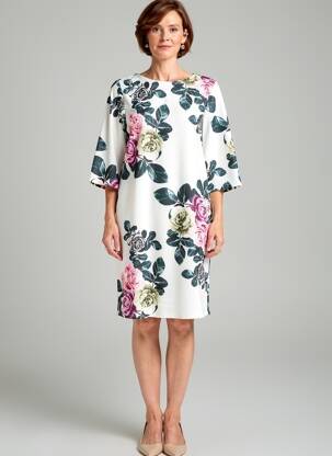 Rochie scurtă mâneci 3/4 mâneci 3/4 bej QUATTRO femeie