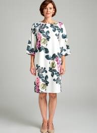 Rochie scurtă mâneci 3/4 mâneci 3/4 bej QUATTRO femme