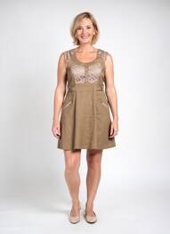Rochie scurtă fără mâneci fără mâneci maro QUATTRO femme