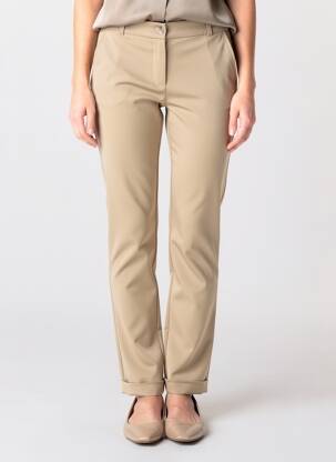 Pantalon slim buzunare bej HBT femeie