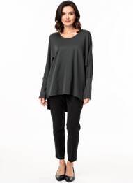 Tunică mâneci lungi guler rotund verde KEDZIOREK femme