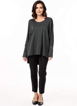 Tunică mâneci lungi guler rotund verde KEDZIOREK femme