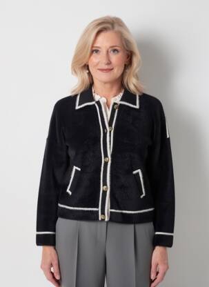 Vestă cu mâneci lungi elasticitate negru K-DESIGN femeie