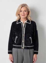 Vestă cu mâneci lungi tricot tricot pufos negru K-DESIGN femme