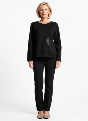 Hanorac elasticitate mâneci lungi negru DOLCEZZA femeie