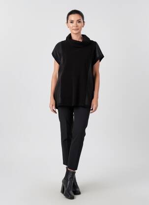 Pulover tunică elasticitate mâneci scurte negru OZAI N KU femeie