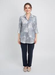 Tunică mâneci lungi imprimeu fantezie albastru QUATTRO femme