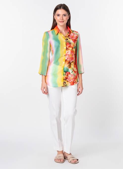Cămașă imprimeu floral mâneci 3/4 portocaliu QUATTRO femme
