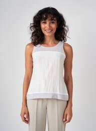 Top croială cambrată fără mâneci alb QUATTRO femme