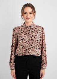 Cămașă imprimeu floral mâneci lungi roz C'EST BEAU LA VIE femme