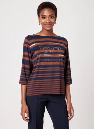 Tricou mâneci 3/4 mâneci 3/4 albastru BETTY BARCLAY femeie