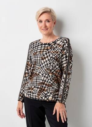 Pulover croială cambrată mâneci lungi negru BARBARA LEBEK femeie