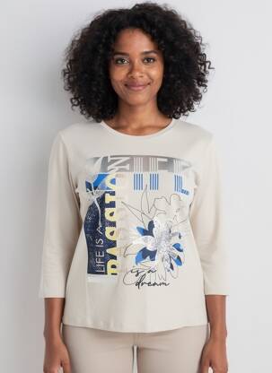 Tricou mâneci 3/4 mâneci 3/4 bej BETTY BARCLAY femeie