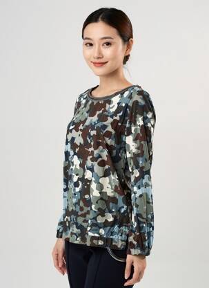 Bluză țesătură poplin mâneci lungi verde BETTY BARCLAY femeie