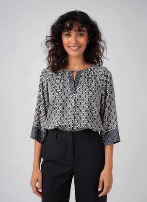 Bluză țesătură poplin mâneci 3/4 negru BETTY BARCLAY femeie