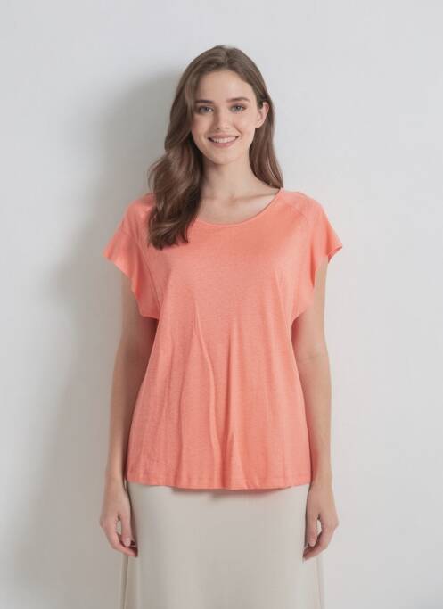 Tricou guler rotund mâneci scurte portocaliu QUATTRO femme