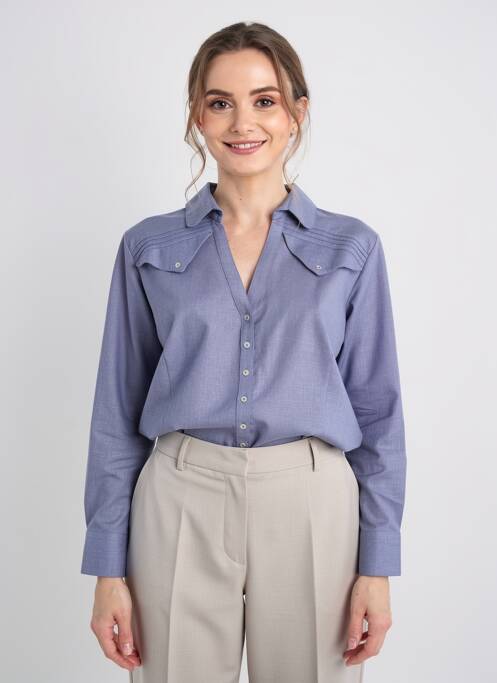Cămașă țesătură crep mâneci lungi albastru QUATTRO femme