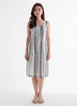 Rochie midi fără mâneci fără mâneci negru QUATTRO femeie
