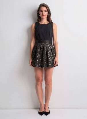 Rochie scurtă fără mâneci fără mâneci negru QUATTRO femme