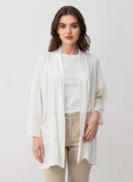 Jachete kimono guler în v bej QUATTRO femme