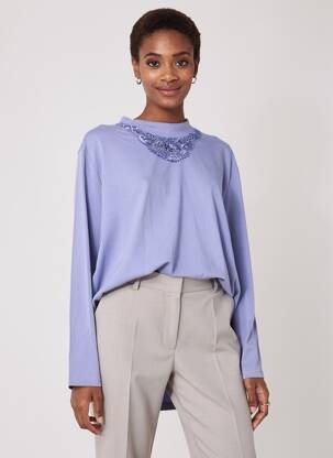 Tricou mâneci lungi mâneci lungi violet QUATTRO femeie