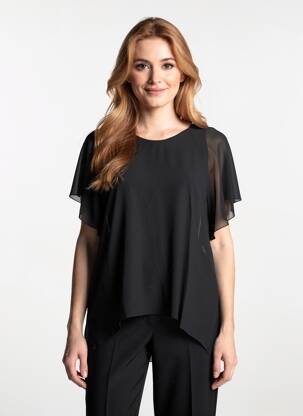Top croială fluidă mâneci scurte negru QUATTRO femeie