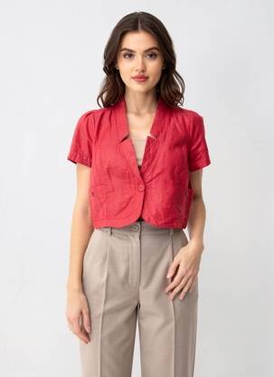 Jachete casual guler tip costum roșu QUATTRO femeie
