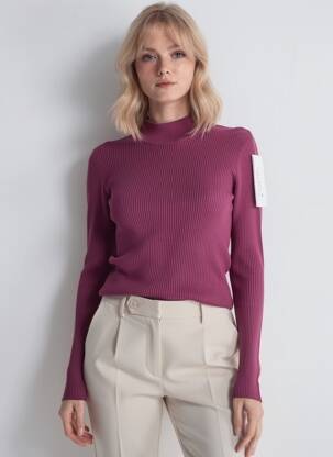 Pulover croială cambrată mâneci lungi violet QUATTRO femme