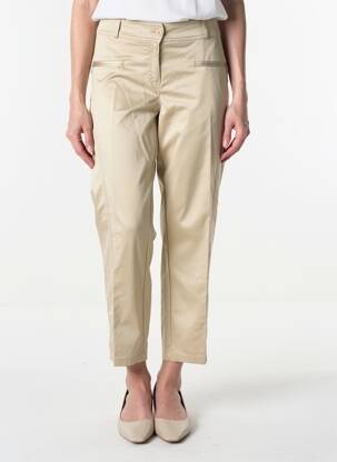 Pantalon 7/8 talie cu cleme mărime normală bej QUATTRO femeie