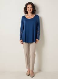 Tricou mâneci lungi mâneci lungi albastru SUGGEST femme