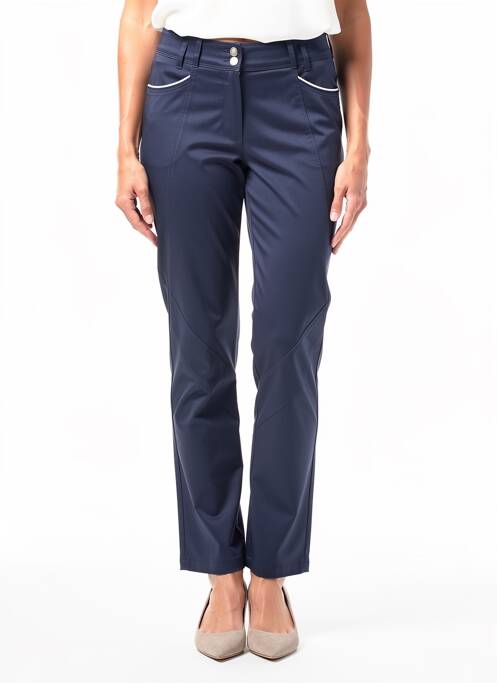 Pantalon slim țesătură poplin mărime normală albastru QUATTRO femme