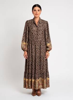 Rochie lungă mâneci lungi mâneci lungi negru LA FEE MARABOUTEE femeie