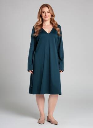 Rochie midi mâneci lungi mâneci lungi albastru LA FEE MARABOUTEE femeie