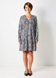 Rochie scurtă mâneci lungi mâneci lungi negru MARBLE femme