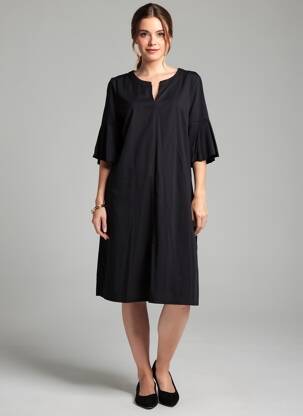 Rochie midi mâneci scurte mâneci scurte negru ROBE LEGERE BY VERA MONT femeie