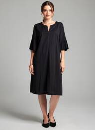 Rochie midi mâneci scurte mâneci scurte negru ROBE LEGERE BY VERA MONT femme