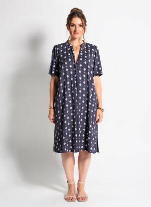 Rochie scurtă mâneci scurte mâneci scurte albastru MD'M femeie
