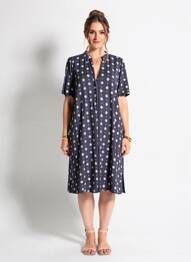 Rochie scurtă mâneci scurte mâneci scurte albastru MD'M femme